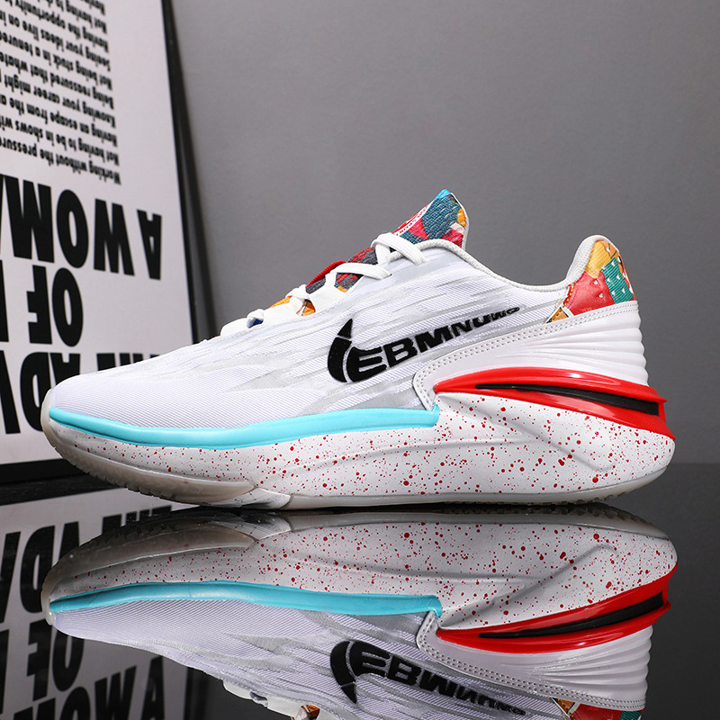 Gt2 Practical Basketball Shoes Men's Air Zoom Air Cushion Shock-Absorbing Student Outfield Cement Floor Game Kidsren's Sports Shoes