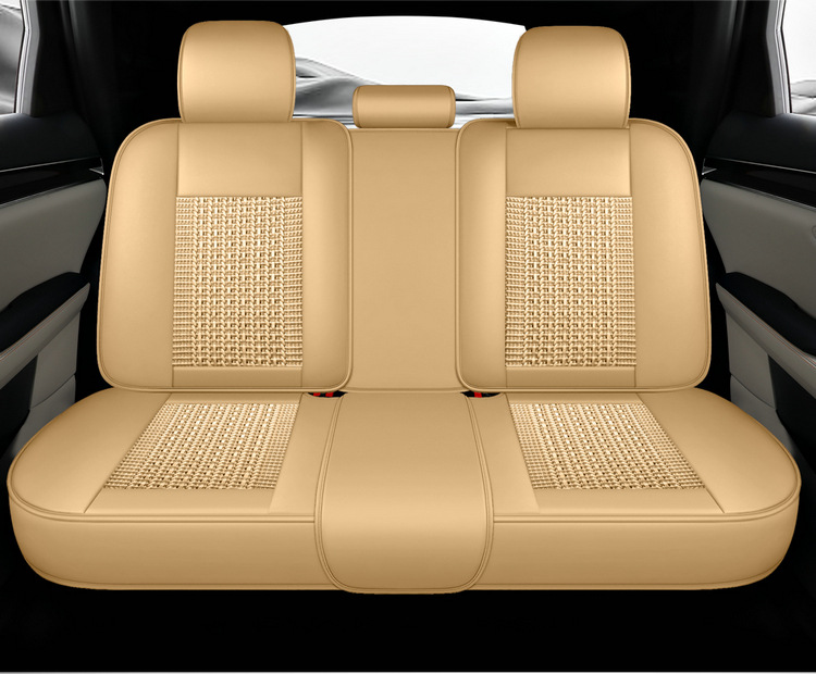 Ice Silk Car Seat Cushion with Fixed Lumbar Support for All Seasons, Cross-Border Car Seat Cover Vacuum Packaging and Shipping Manufacturer