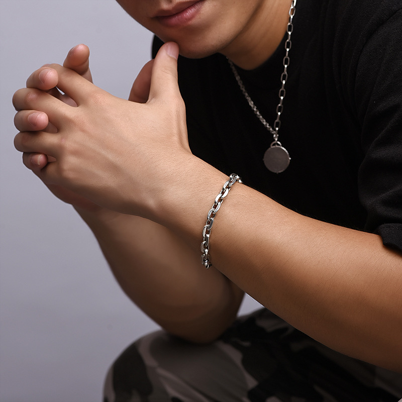 925 silver Taijiao chain bracelet men's vintage Thai silver niche Ruan handsome high-grade hand jewelry