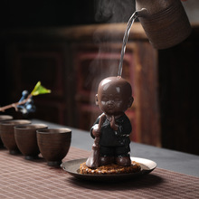 宇轩 禅意茶宠紫砂精品手工陶瓷小和尚可养茶艺茶道茶玩茶盘摆件
