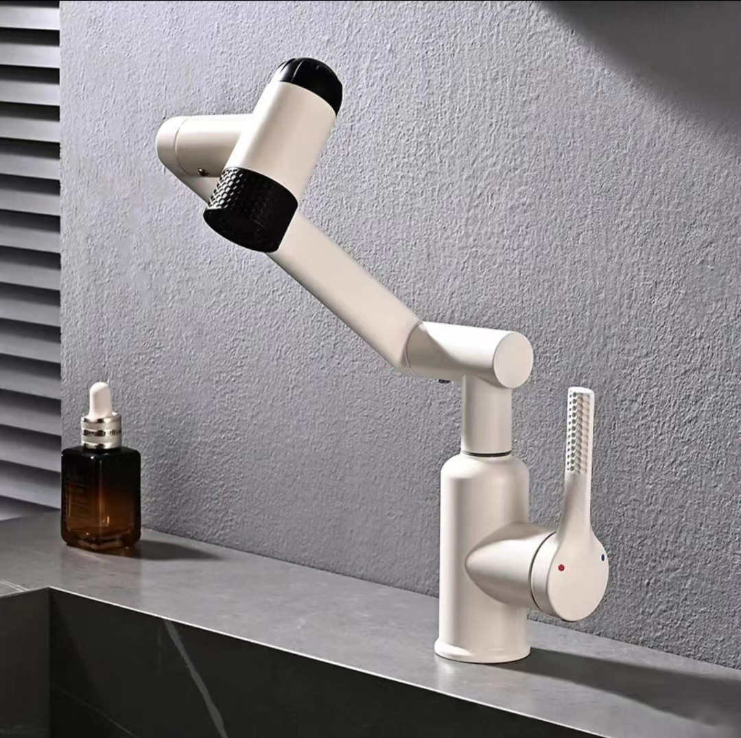 Baño grifo de lavabo frío y caliente brazo robótico gato afortunado giratorio universal lavabo frío y caliente para el hogar grifo de lavabo