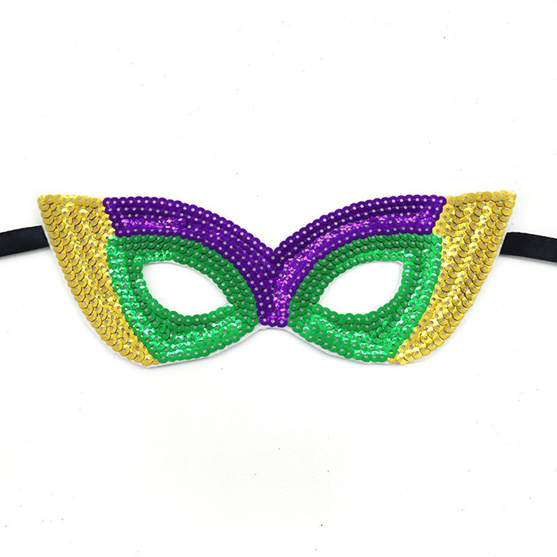 Carnaval europeo y americano Mardi Gras máscaras doradas morada-verde - sequela máscaras de fiesta bar transfronterizas