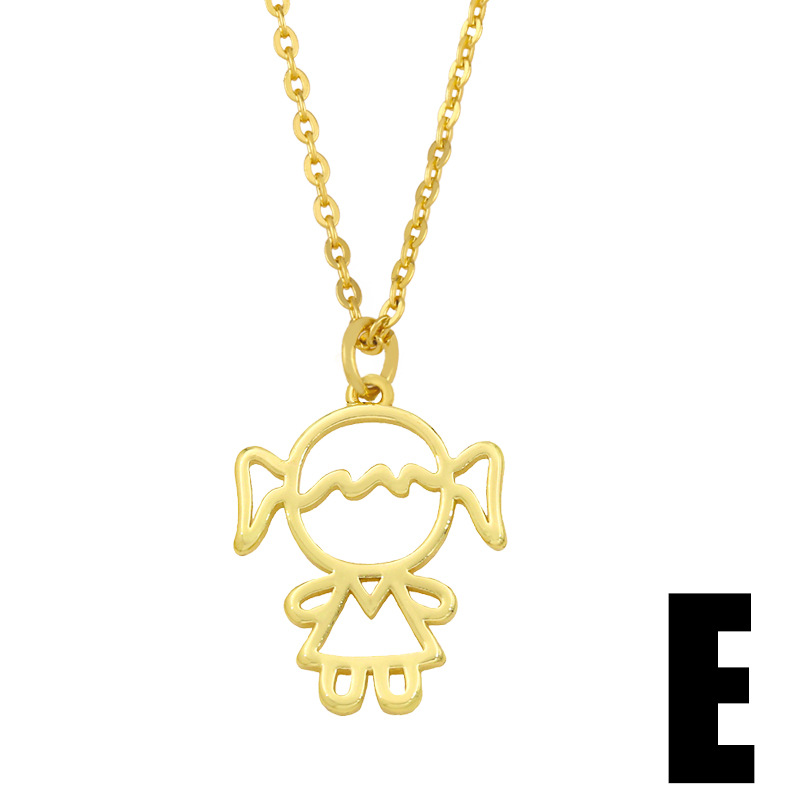 wholesale jewelry cute little boy little girl pendant necklace Nihaojewelry