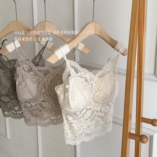 Lace straps, underwear, summer comfortable bra top, french style, for small vest, beautiful back