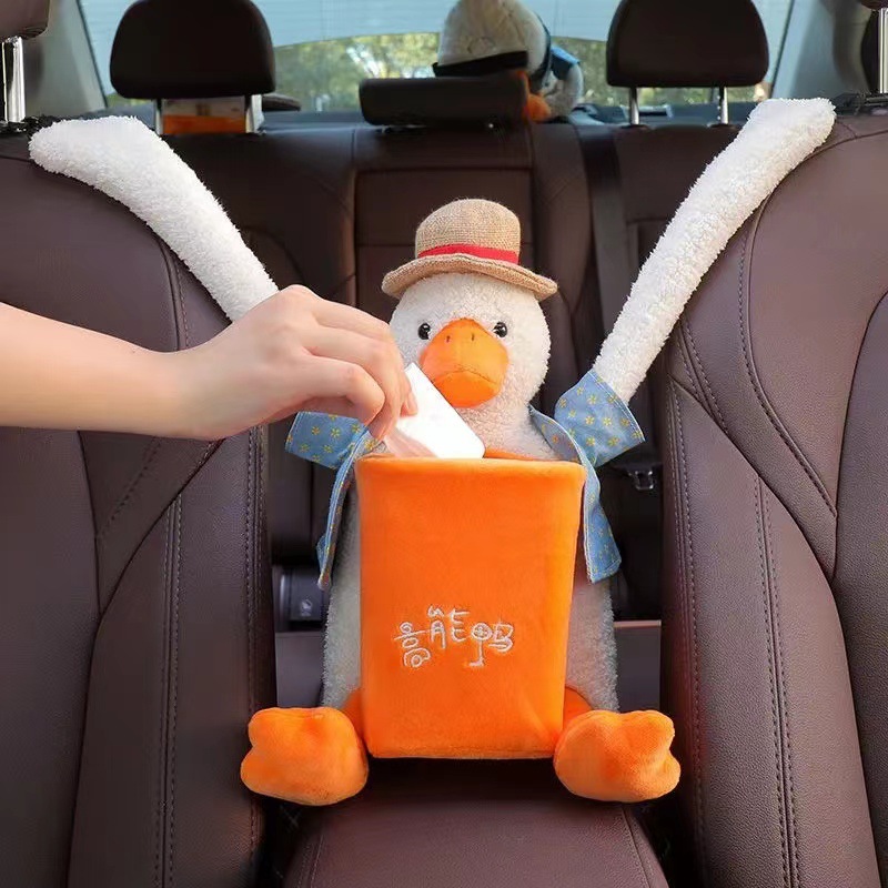 Car Tissue Box Trash Can Car Seat Hanging Tissue Bag Trash Can Two-in-One Multifunctional Storage Decoration