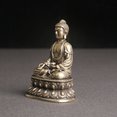 Retro pure brass Medicine Buddha bronze statue desktop ornaments religious worship statues handicrafts collection old copper wholesale