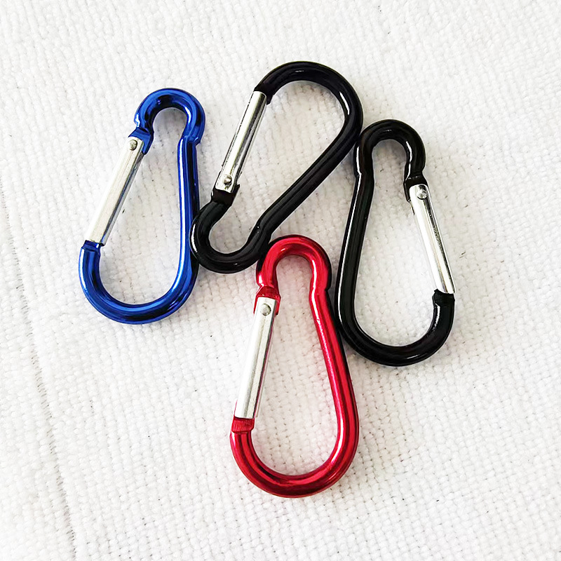 加粗5號葫蘆型登山扣鋁合金水瓶扣黑色五金爬山扣多功能按壓彈扣