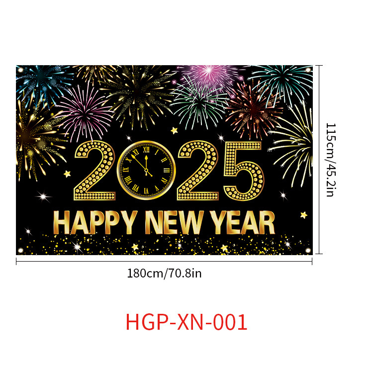 2025 New Year background banner New Year countdown shining fireworks city festival party decorations hanging flag_voghion.com