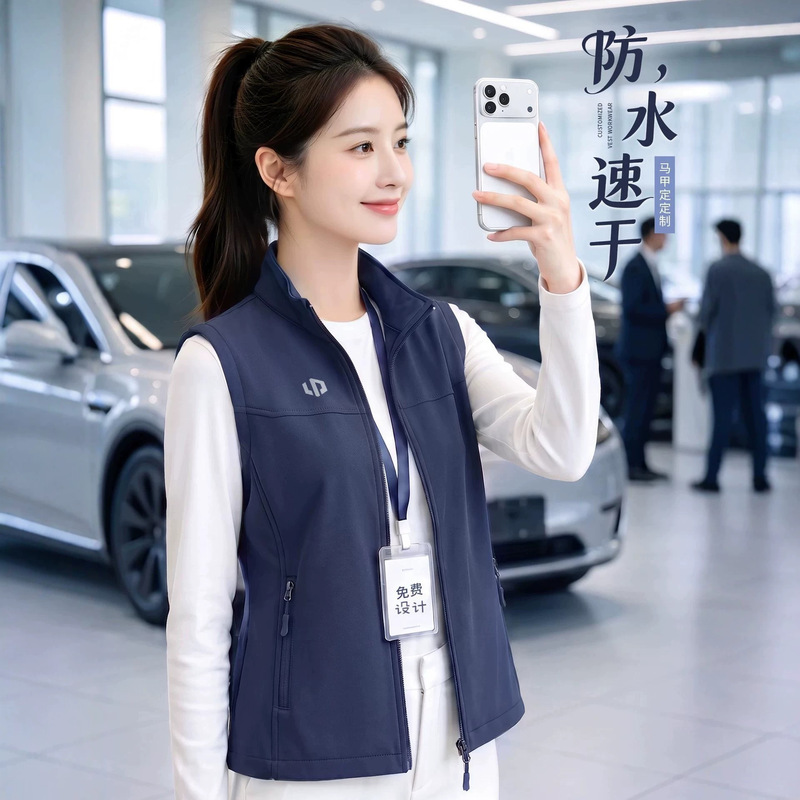 Windproof and waterproof vests, custom-made work uniforms with logo printing, suitable for corporate teams, 4S dealerships, and sales staff; work vests, jackets Windproof and waterproof vests, custom-made work uniforms with logo printing, suitable for corporate teams, 4S dealerships, and sales staff; work vests, jackets