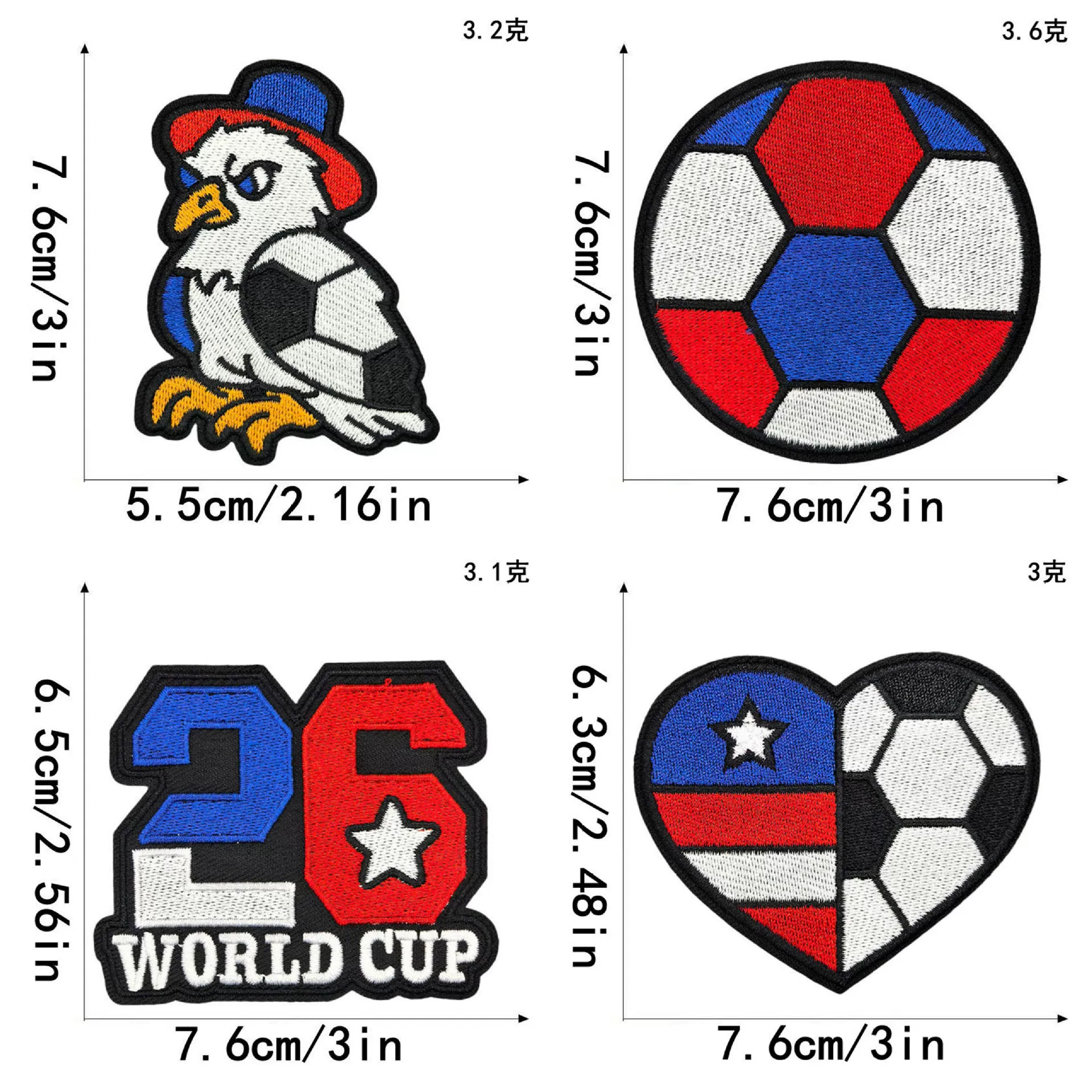 Разметка world cup 2026 American football нашивка-полосатка вышивка ткани для одежды, сумок, головных уборов, декоративные нашивки