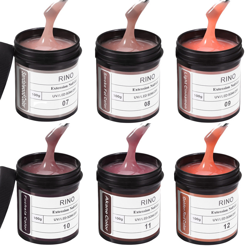 Cross-Border Hot-Selling Nail Extension Construction Gel Large Capacity Manicure with Color Nude Color Shaping Extension Reinforcement 4-in-1