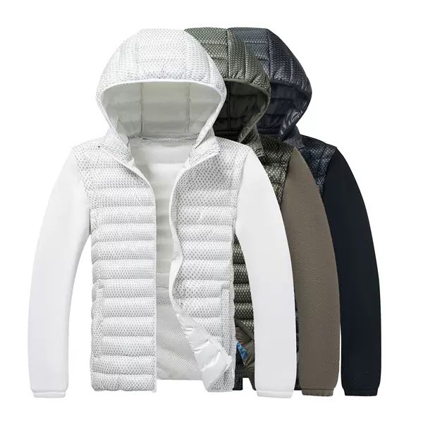 European size cross-border Amazon ribbed cotton jacket for men, winter detachable sleeves, lightweight windproof cotton coat, warm cotton jacket