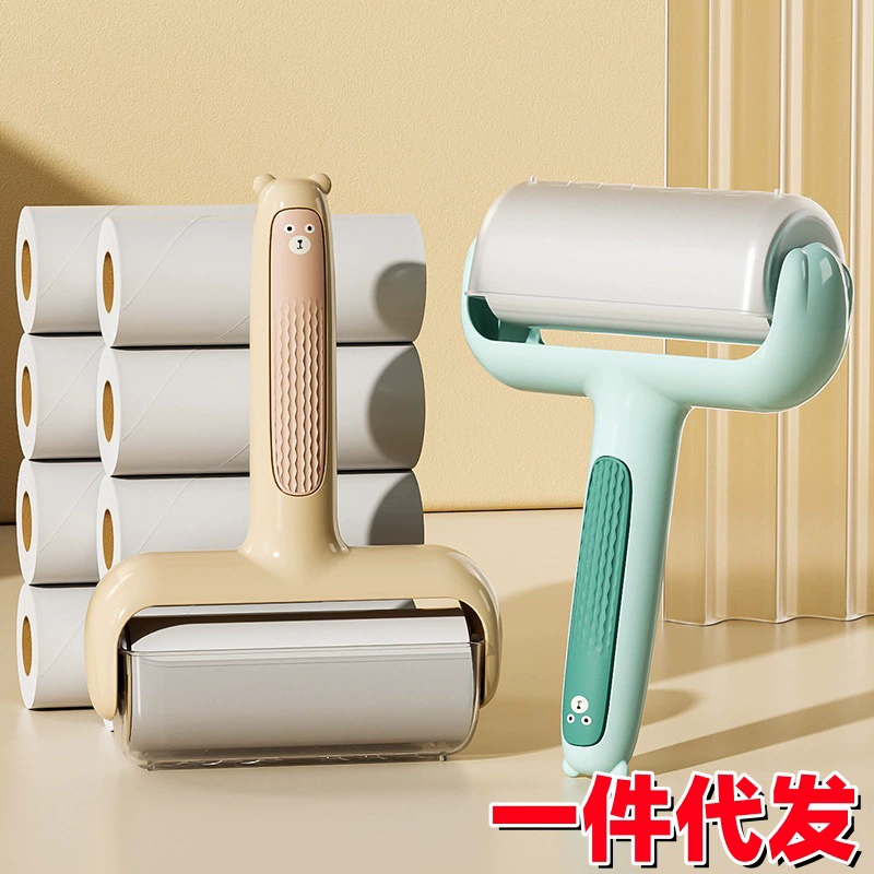 Ролик для удаления волос с длинной ручкой, сменный картридж для ролика, многоразовый ролик для удаления шерсти, оптом