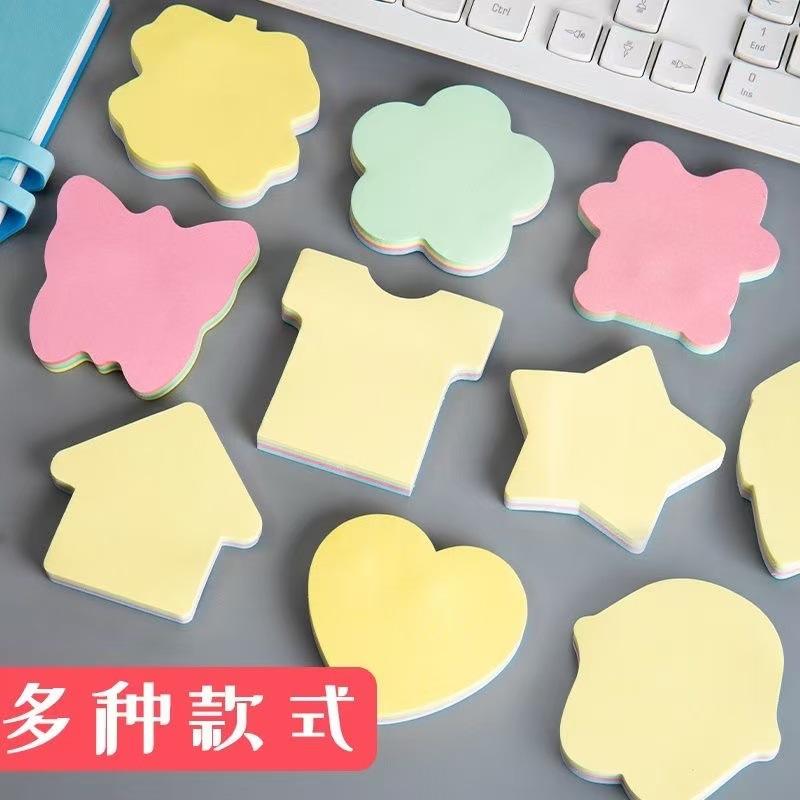 Adhesivos lindos de forma especial, autoadhesivos, pegajosos, pegajosos, de alto valor, índice de color sólido de sal de viento, N notas adhesivas
