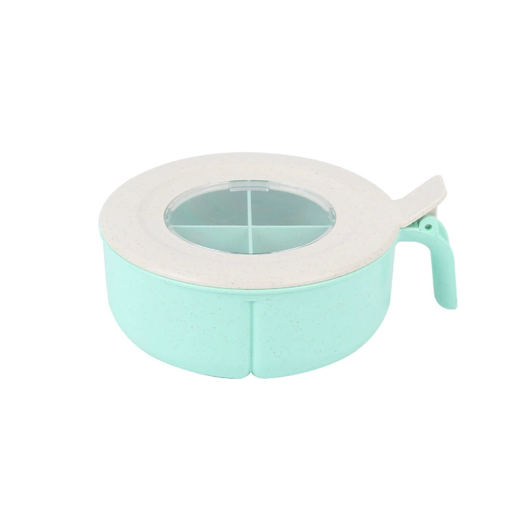 Cross-border wheat straw seasoning box with lattice and lid Nordic style kitchen salt tank moisture-proof simple flavor box wholesale