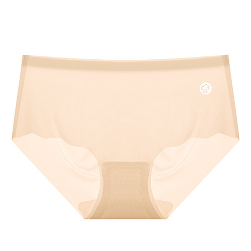Dopamine Ice Silk Invisible Underwear for Women, 100% Cotton Antibacterial gusset, Mid-rise Sexy Triangle Shorts for Girls, Summer Thin Style