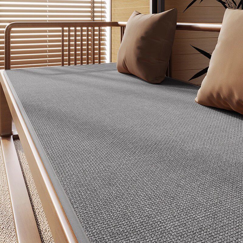 Cojín de sofá de madera maciza de estilo medieval, tapete de verano, cojín para silla, cojín de sofá de ratán y madera de sequoia, cojín de ratán antideslizante con sensación refrescante