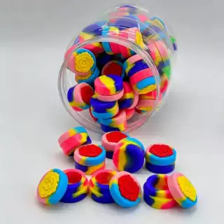5ml玫瑰立体硅胶油盒 迷彩炫彩密封锁味分装盒 便携随身膏体收纳