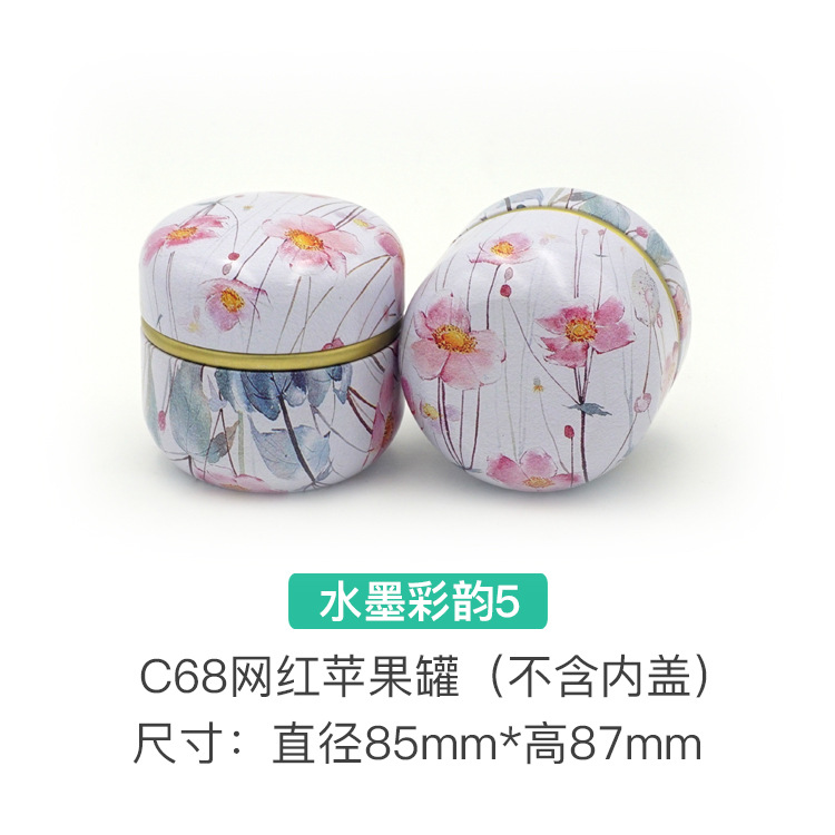 Latas de manzana de metal, latas de té pequeñas, latas de velas, dulces de boda, cajas de hojalata de aromaterapia, envases de regalo de té, cajas de hojalata