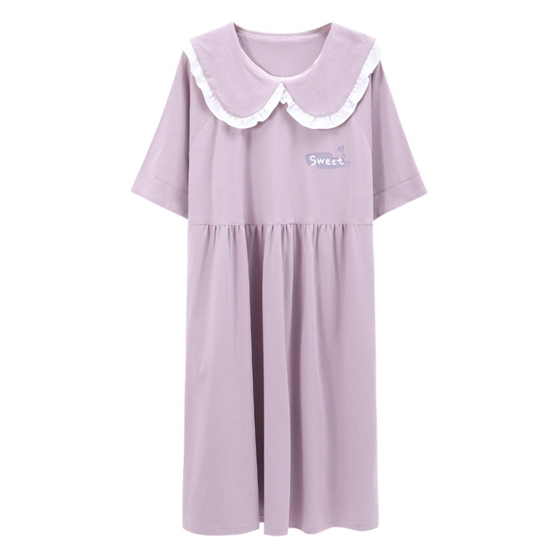 2022new camisón de las mujeres del verano algodón fino embarazadas más tamaño con el cojín pecho pijamas princesa vestido estilo