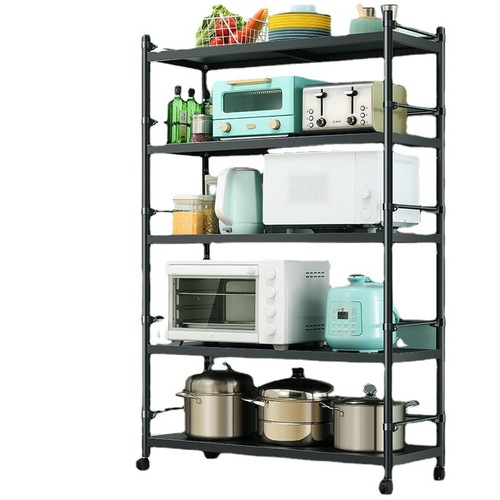 Kitchen rack household floor-standing multi-layer microwave rack stainless steel thickened storage rack pot storage rack