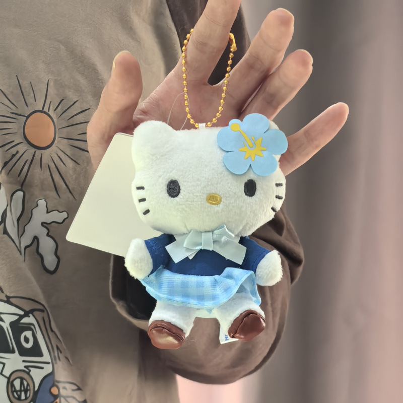 黑色草帽kitty帽宝宝挂件爱心扣公仔玩偶可爱赫本风挂饰钥匙扣|undefined