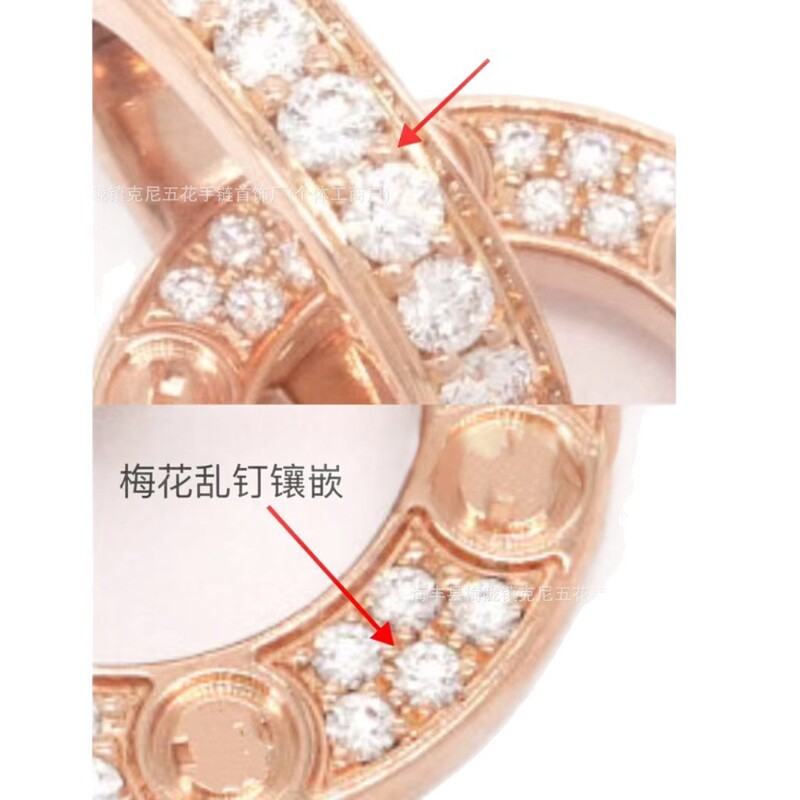 高版本18K金小圆饼双环满钻项链女玫瑰金镶钻吊坠锁骨链轻奢小众|undefined