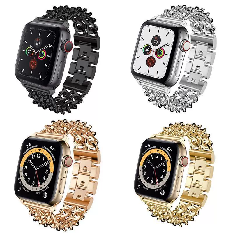 Apple, металлический джинсовый ремешок для часов из нержавеющей стали