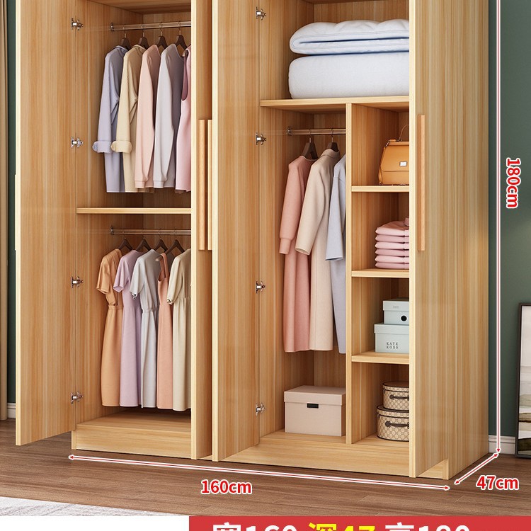 [라이트월넛] 4도어 모델, 폭 160, 깊이 47, 높이 180