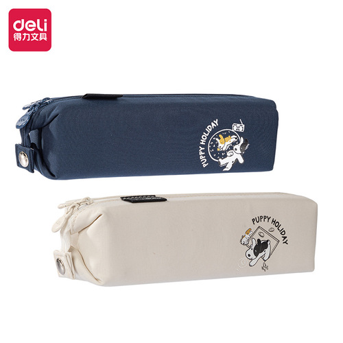 Deli pencil bag student large capacity storage bag simple bag multifunctional student box pencil case stationery bag wholesale