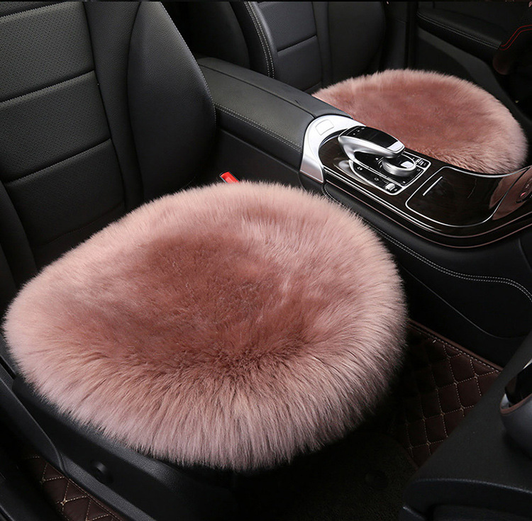 Car Winter Cushion Plush Cushion Three-piece Set Thickened Warm Fur Non-slip Integrated General Motors Cushion