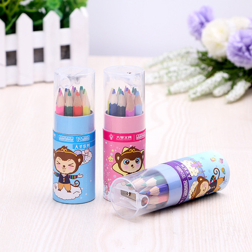 Children's Bucket of 12-Color and 24-Color Cartoon Pencils, Painting Pens, Color Pencils for Wholesale