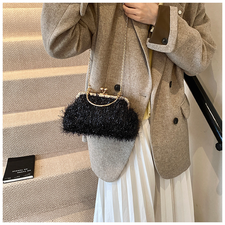 A trendy and fashionable women's 2024 autumn new chain crossbody bag, a Korean-style hand-held shell bag undefined