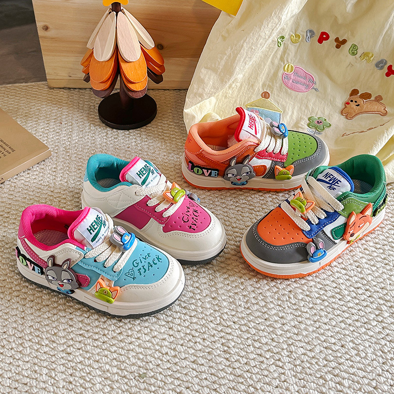 Children's Boys' Sports Shoes 2026 New Spring Model Boys' Low-Top Sneakers Spring Style Boys' Board Shoes Leather Surface Waterproof