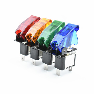 Toggle Switch Asw-07D with Light 12V 2-Pin Car Modification Switch Silver Dot Switch 20A