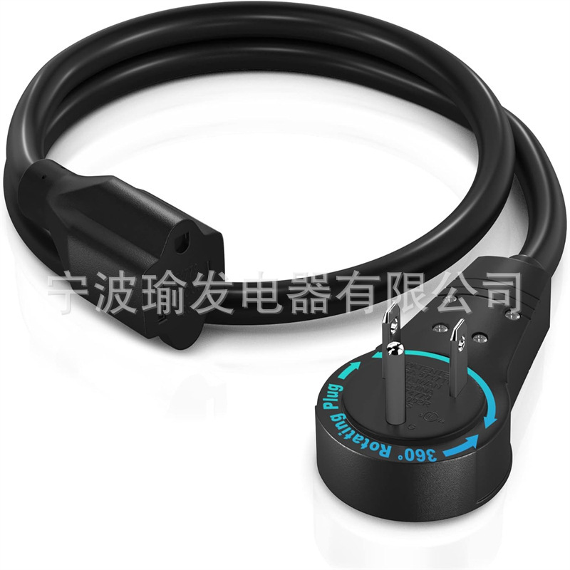 360 Degree Rotatable Indoor Power Cord 16 Awg Multi Socket Flat Plug