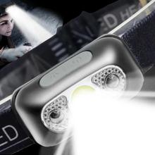 LED Headlamp Waving Inductive light USB Rechargeable Body
