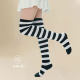 Japanese Striped Stockings Women's JK Uniform Academic Style High Stockings Slimming Over-the-knee Thigh Colorful Strip Heel Socks Students