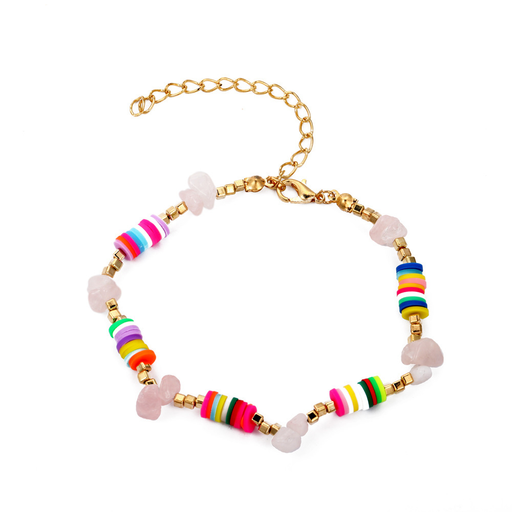 Bohemian Stone Necklace Fashionable and Personalized Colored Soft Clay Bracelet Ethnic Style Beaded Handicraft Set_voghion.com