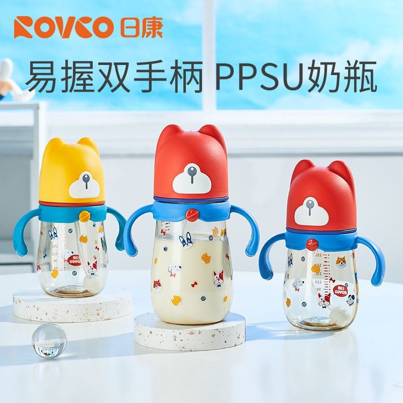 Rikang Baby Bottle ppsu Wide Mouth Fall Resistant Drink Drinking Cup Big Baby Bottle