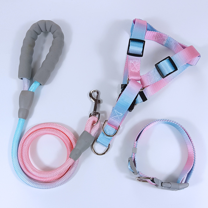 Dog traction rope dopamine gradient cross-border explosions dog vest chest strap dog chain dog rope manufacturers wholesale