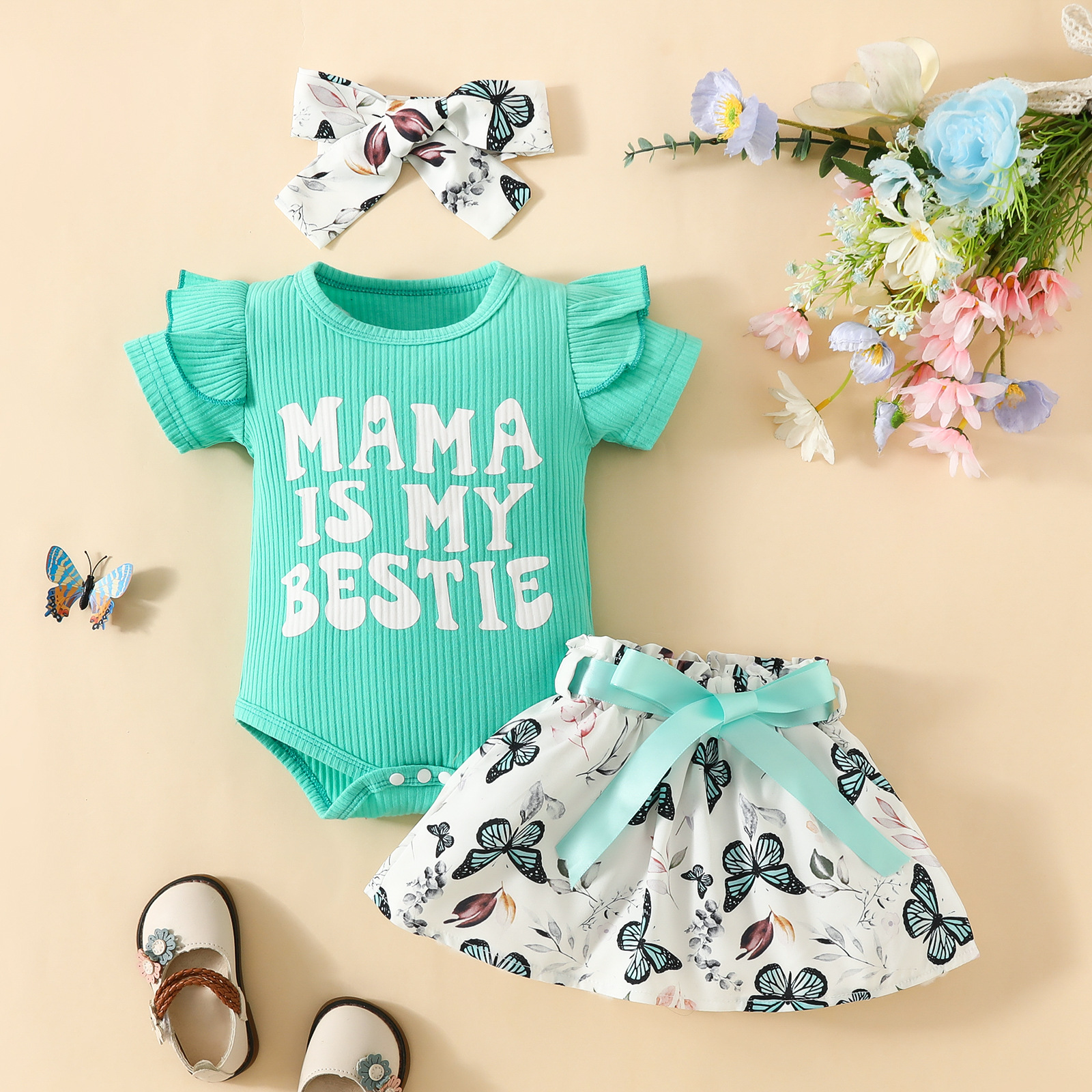 Simple Style Color Block Cotton Baby Clothing Sets display picture 2