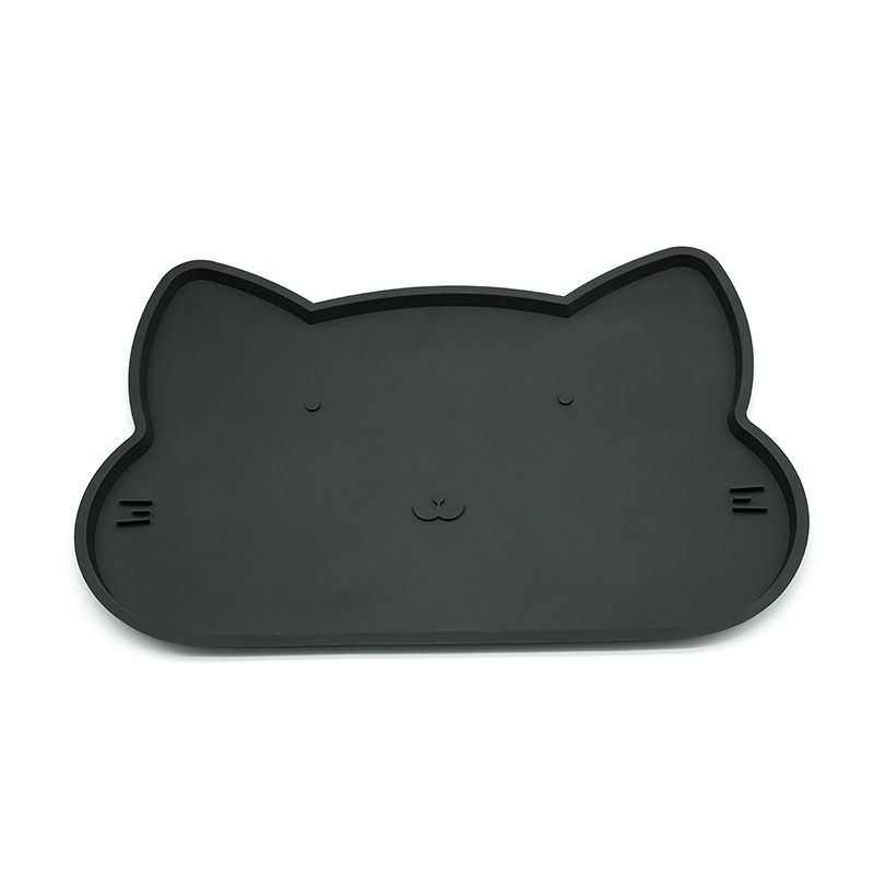 Placemat de silicona transfronteriza para mascotas estera de alimentación antideslizante impermeable borde levantado estera de comida gato y perro estera de comida de gato