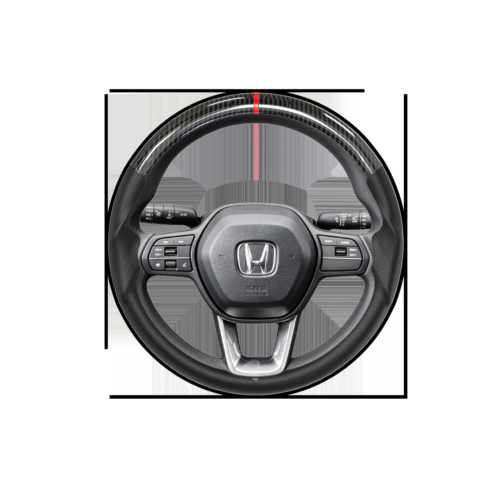 Suitable for Honda three-section suede steering wheel cover, carbon fiber, no-sew, sporty style, non-slip car handle cover