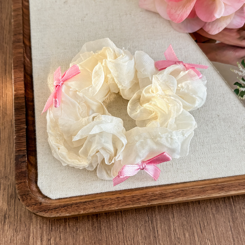 Lazo para el cabello de intestino grueso de encaje de alta calidad de Corea del Sur, flor para la cabeza duradera de todo fósforo, banda de goma de alta elasticidad, bufanda cuadrada, cuerda para el cabello