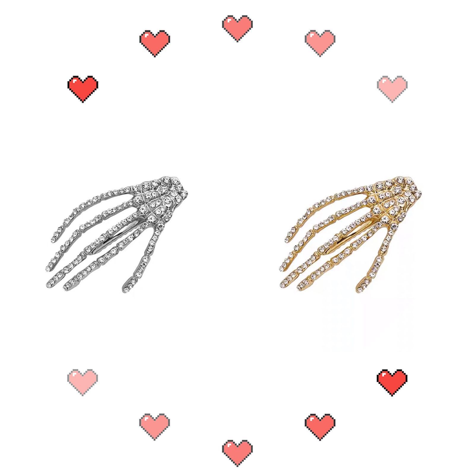 Fermaglio capelli vintage teschio halloween con strass_voghion.com