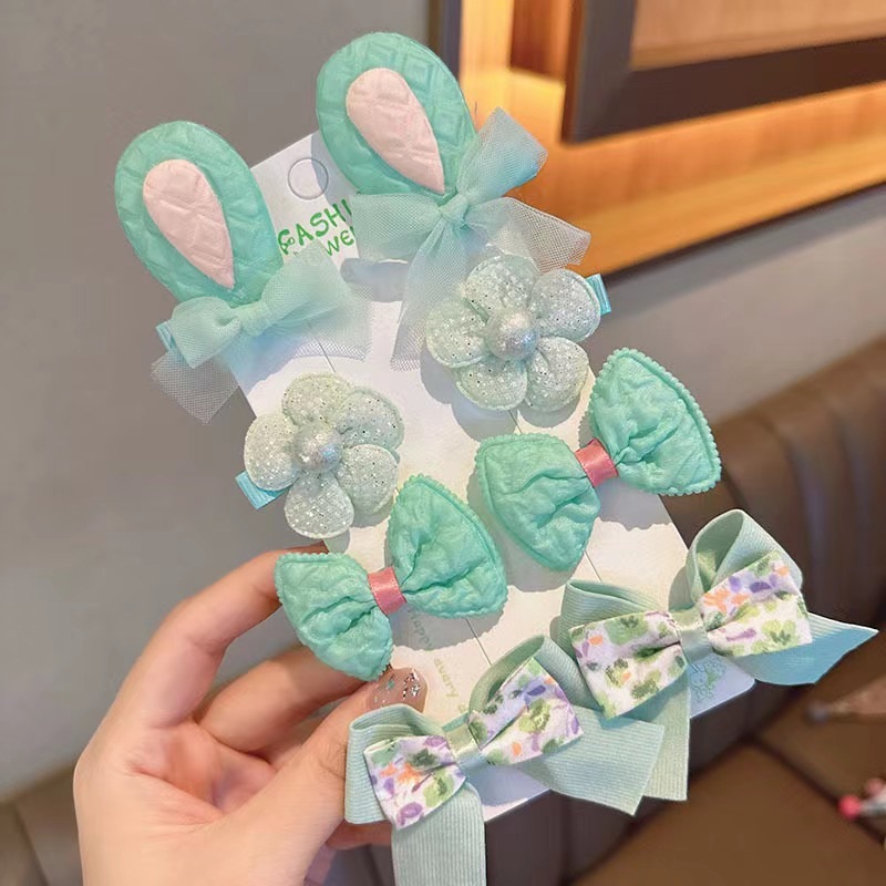 韩版蝴蝶结发夹布艺小花发卡儿童发饰网红可爱鸭嘴夹宝宝头饰包邮|undefined