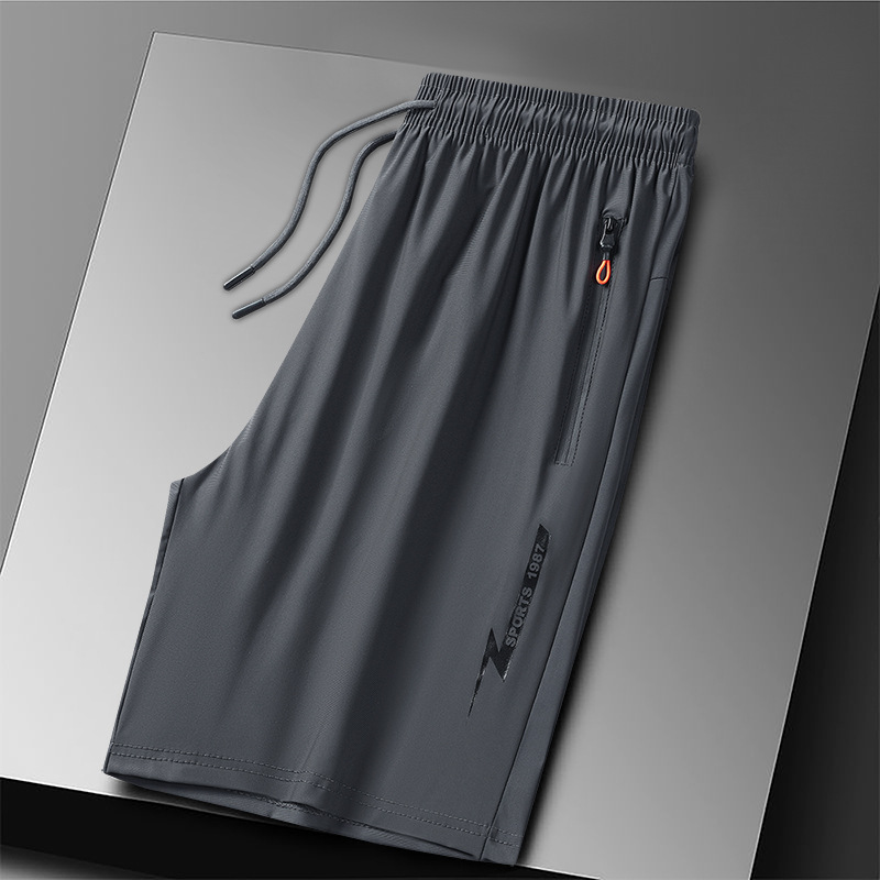 Verano hielo pantalones cortos de tamaño grande hombre delgados pantalones deportivos sueltos running casual pantalones rápidos al por mayor