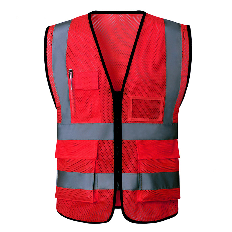 Chaleco Reflectante de Seguridad de Malla Multi Bolsillos para Construcción y Seguridad Vial