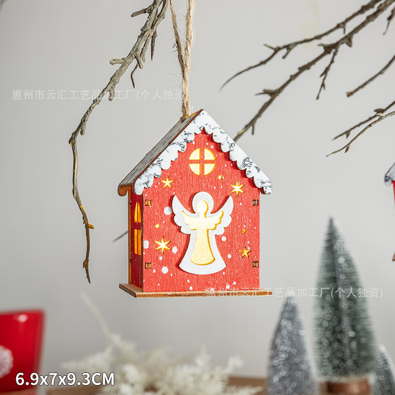 圣诞节发光小木屋摆件圣诞树微景观造景小镇壁炉装饰场景布置DIY|undefined
